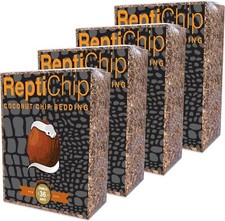 ReptiChip Reptile Bedding Loose Coconut Chip 36 Quart 4 Pack Coco Husk Organic