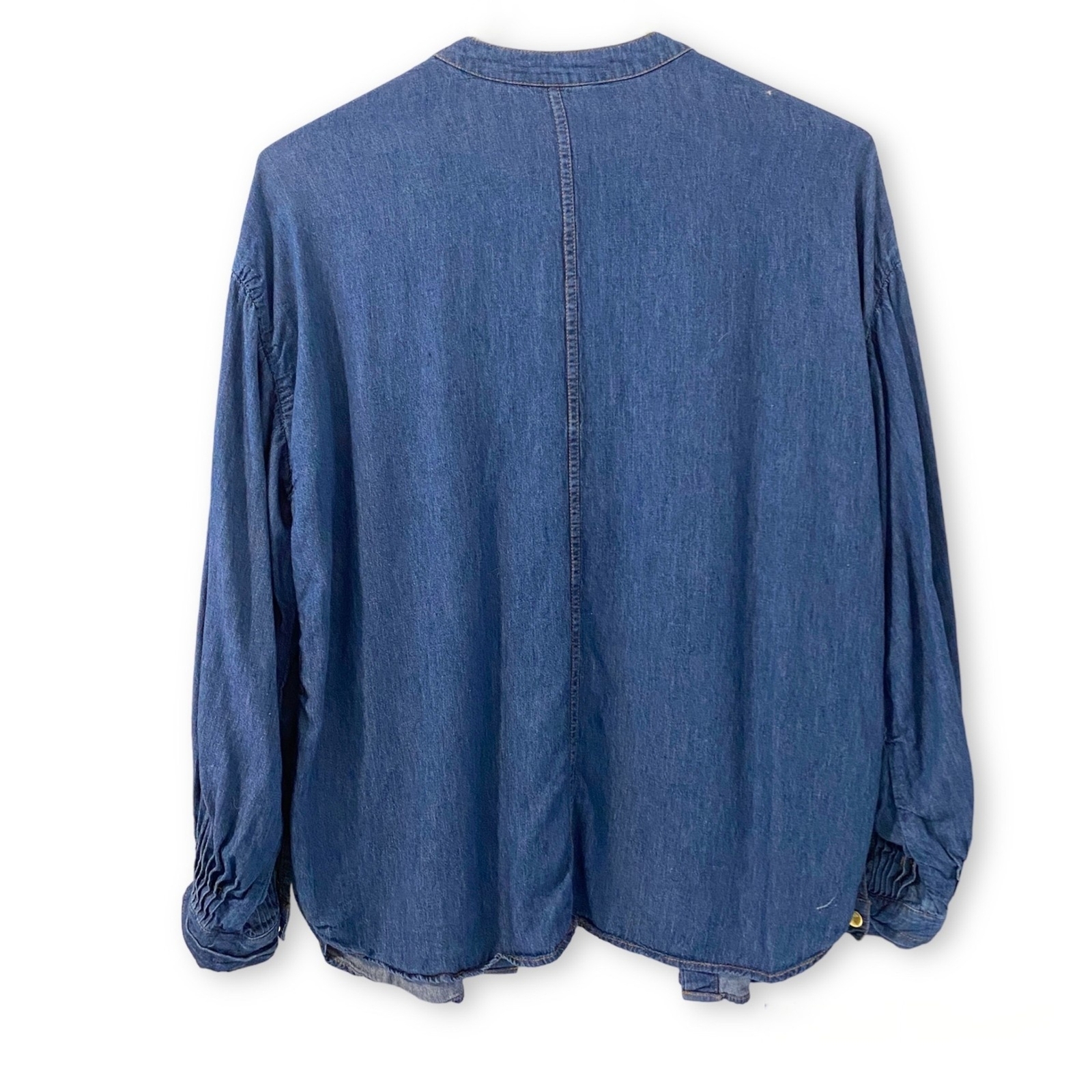 Soft Surroundings Denim Button Front Blouse Sz L - image 3