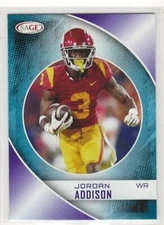 Jordan Addison 2023 Sage Purple parallel variation Minnesota Vikings #124 USC