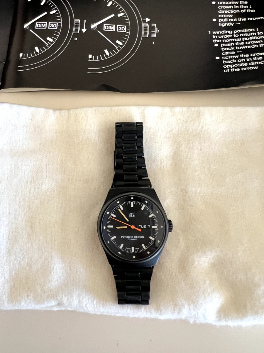 VINTAGE PORSCHE DESIGN WOMEN'S 7050 S BLACK WRIST WATCH | eBay