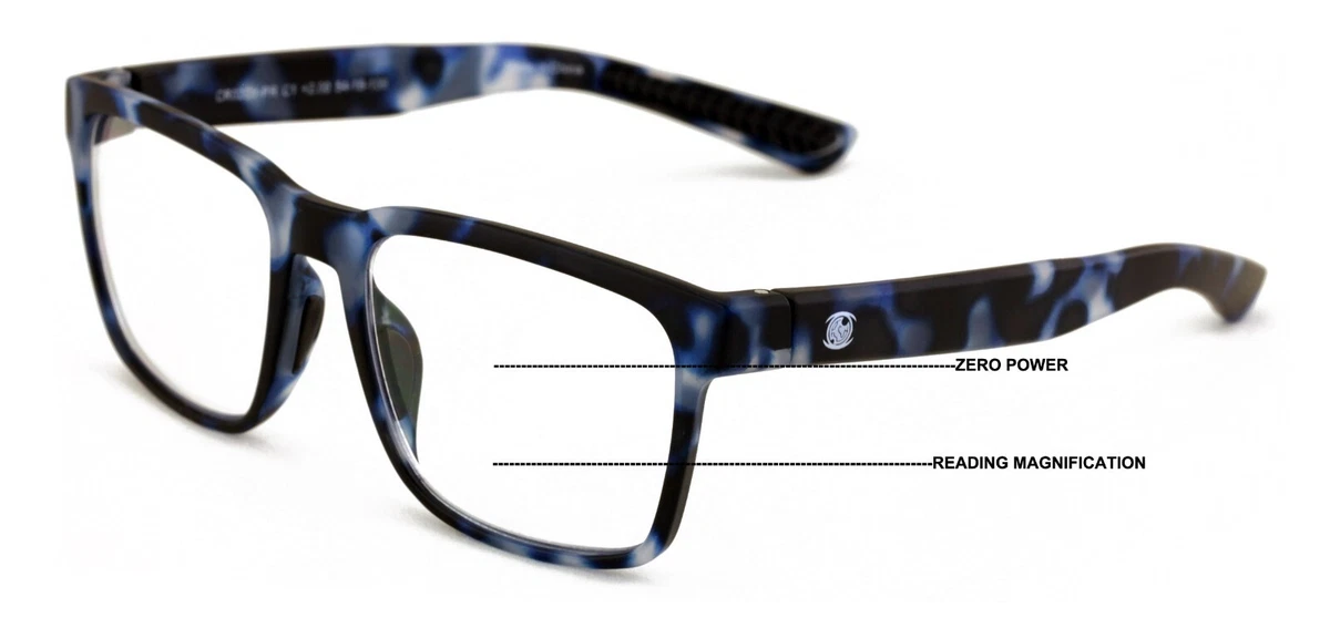 Men Progressive Reading Glasses No Line Clear on Top Bifocals Reader Rectangular
