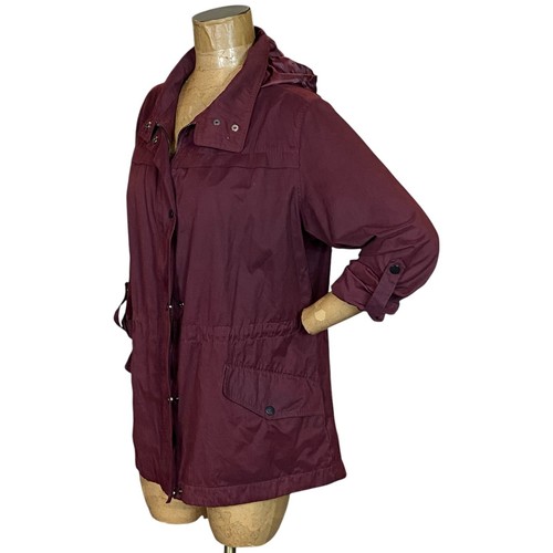 AVA VIV Burgundy Zip/Button Anorak Utility Jacket Hooded Plus Sz X #349G - Picture 5 of 10