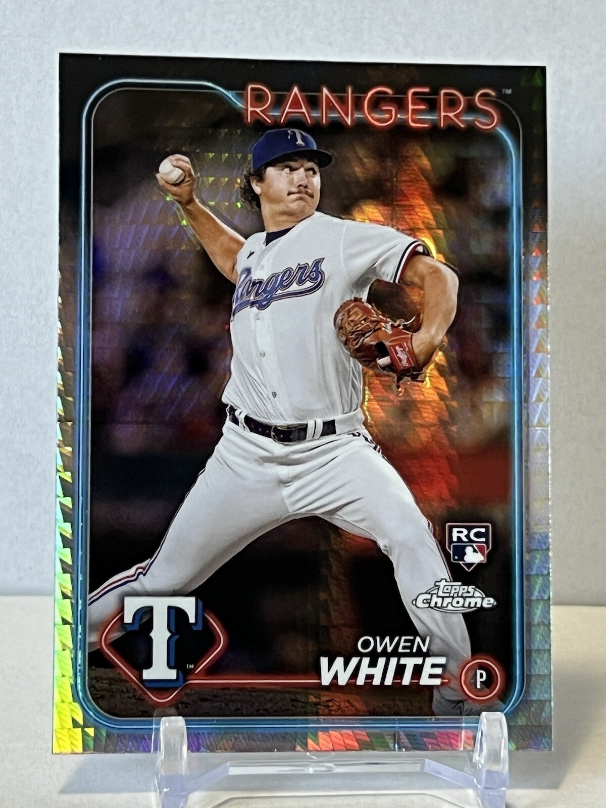 2024 Topps Chrome RC Prism Refractor #211 Owen White Texas Rangers