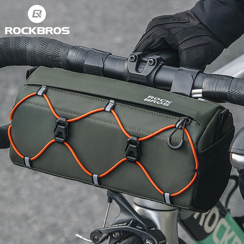 ROCKBROS Bike Front Handlebar Bag 2.2L Capacity Reflective Portable Storage Bag - Image 2 of 4