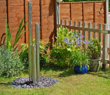 Extra Large Water Feature Fountain Three Tier Tubes with Lights Outdoor 167cm