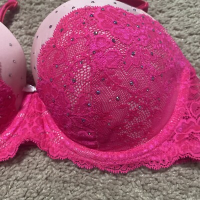 水着 VICTORIA'S SECRET PINK RIBBED LACE-UP Victoria's Secret Lightly Lined Lace Pink Berry Demi Bra (34B