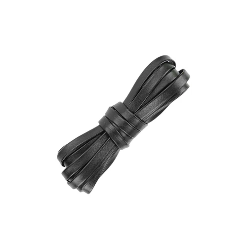 Plus Basics Black Luxury Leather w/ Gold Aglet Laces