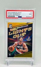 Scoot Henderson 2023-24 Panini Optic Prizm Gold /10 Lights Out #14 PSA 9