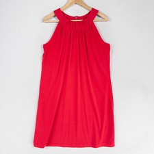 Calvin Klein Dress Womens Sz 8 Dark Pink Stretch Knit Shift Sleeveless Resort