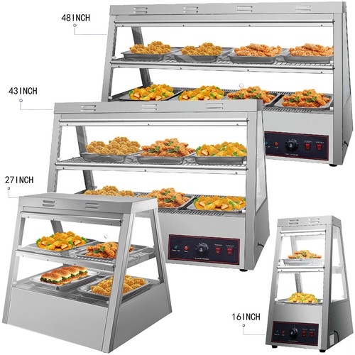 Commercial Food Warmer Pizza Warmer Display Case w/ TiltUp Doors