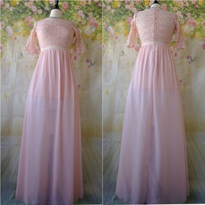 peach lace maxi dress