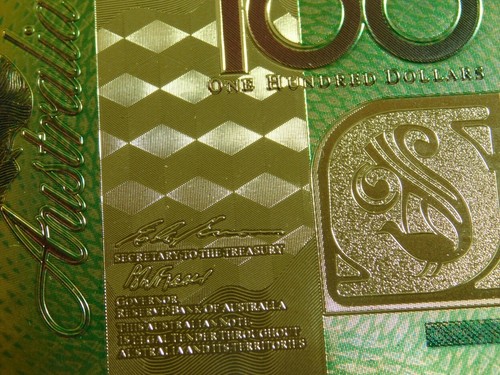 Australia 100 Dollars Gold Australian Banknote Plated With Pure 24K Gold - Imagen 6 de 7
