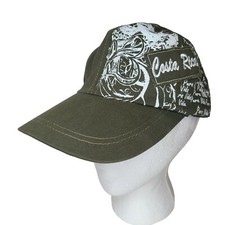Costa Rica Pura Vida Centro America Women  s Cap Hat Strapback Khaki Army Green