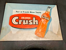 Vintage Orange Crush Cardboard Counter Stand Up Advertising