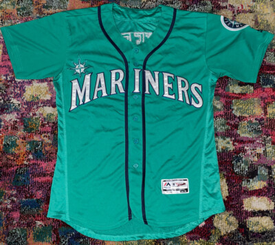 Authentic Majestic Seattle Mariners Ken Griffey #24 Size 40 Teal