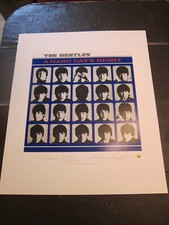 Beatles Hard Days Lithograph Album Poster Apple Licensed Plate signed 22x26