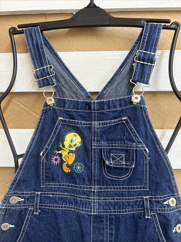 Vtg Jerry Leigh Tweety Bird Looney Tunes Denim Overalls Childs Size 10/12 - Picture 2 of 8