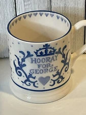 EMMA BRIDGEWATER HOORAY FOR GEORGE MUG 1/2 PINT ROYAL BABY BACKSTAMP RARE
