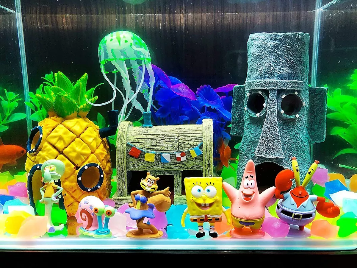 Fish Tank SpongeBob Hide Cave Resin House Decoration Cartoon