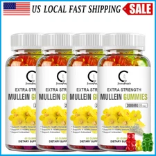 Organic Mullein Leaf Gummies 2000mg - Lung Cleanse Cough Relief Enhance Immunity