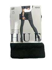 New HUE 3D Diamond Dots Tights With Control Top Size 2 Herb Green