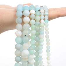 "Frosted Round Mint Green Sardonyx Agate Stone Beads"6mm, 8mm, 10mm.