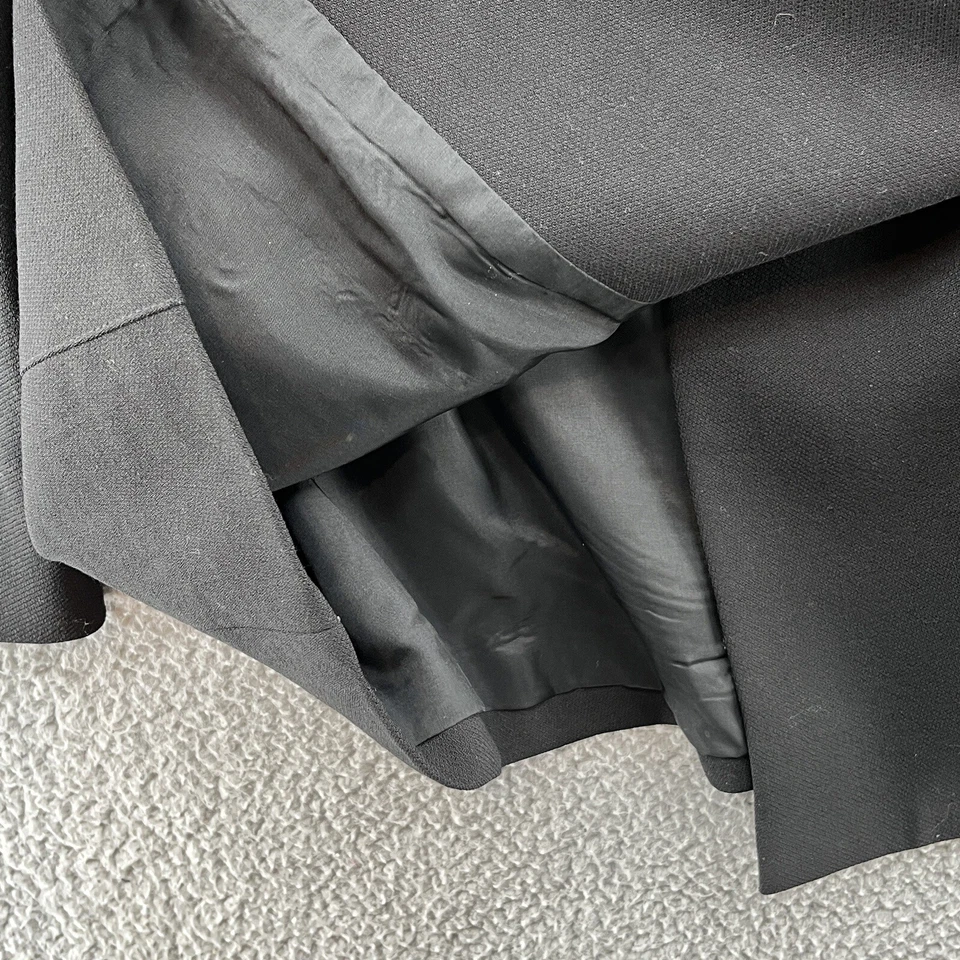 Emanuel Ungaro Blazer Women 10 Black Lightweight Wool Double Breast Mid Jacket - Image 4 of 4