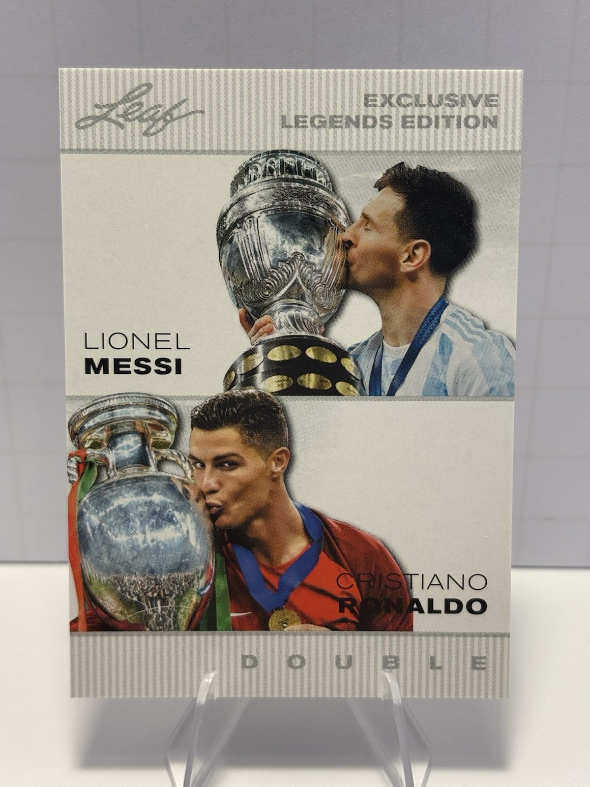 Ronaldo * Messi * 2024 Leaf "Trophy Edition" Double Edition #ELE-24 Soccer Card!