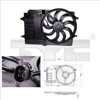 TYC LüFter MotorküHlung 803-0001 FüR Mini R50 R53 R52 260W 400Mm Cooper Works