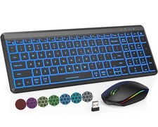 Wireless Keyboard and Mouse Bluetooth, Multi-Device Mini Keyboard, Switch up ...
