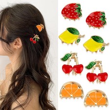 WHAVE Mini Fruit Hair Claw Clips for Girls 8Pcs Cute Cherry Lemon Strawberry ...