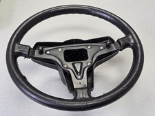 Used Original Porsche 911 912e 930 3 Spoke Black Leather Steering Wheel 1974-84