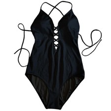 Victoria's Secret Women's Black One Piece Push-up Bra Swimsuit Size Medium