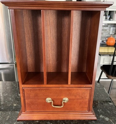 Bombay Company Wooden Office Box Organizer Desk Storage with Drawer 19  1997