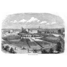 LONDON The New River Head Water Works - Antique Print 1856