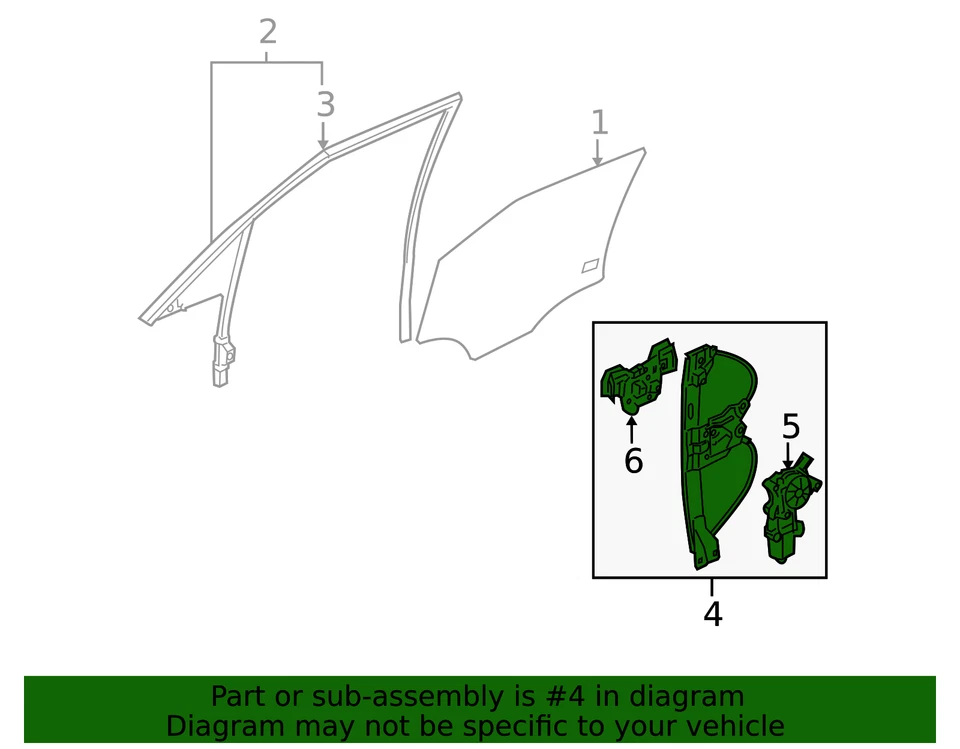 Regulador de ventana eléctrica lateral del pasajero trasero genuino y conjunto de motor 22777912 Foto 2 de 4