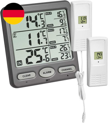 TFA Dostmann Funk-Thermometer Trio   Basisstation + 2 Sender (Inkl. Wasserdichte