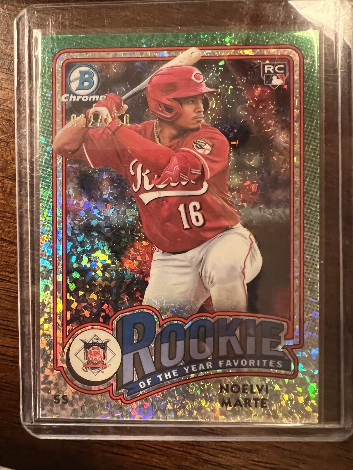 2024 Bowman Rookie of The Year Favorites Noelvi Marte Sparkle /150