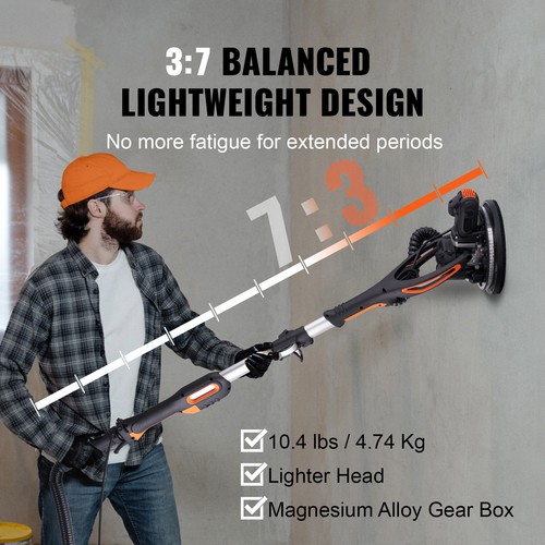 Drywall Sander 900W Brush Motor 800-1800RPM Variable Speed with Self-Suction - Bild 5 von 12