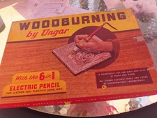 Wood Burning By Ungar 6 And 1 Electric Pencil Vintage Craft Set
