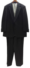 T1 Vintage Bill Blass Black Wool Formal Tuxedo SUIT Mens 46L S/B Satin Trim USA