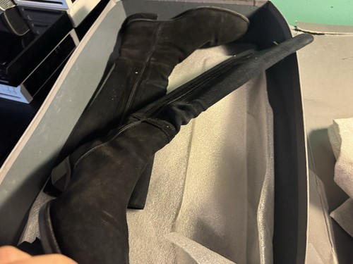 Aquatalia Nicolette Weatherproof Suede Tall Boots Black US 8.5 Knee High - Picture 7 of 15