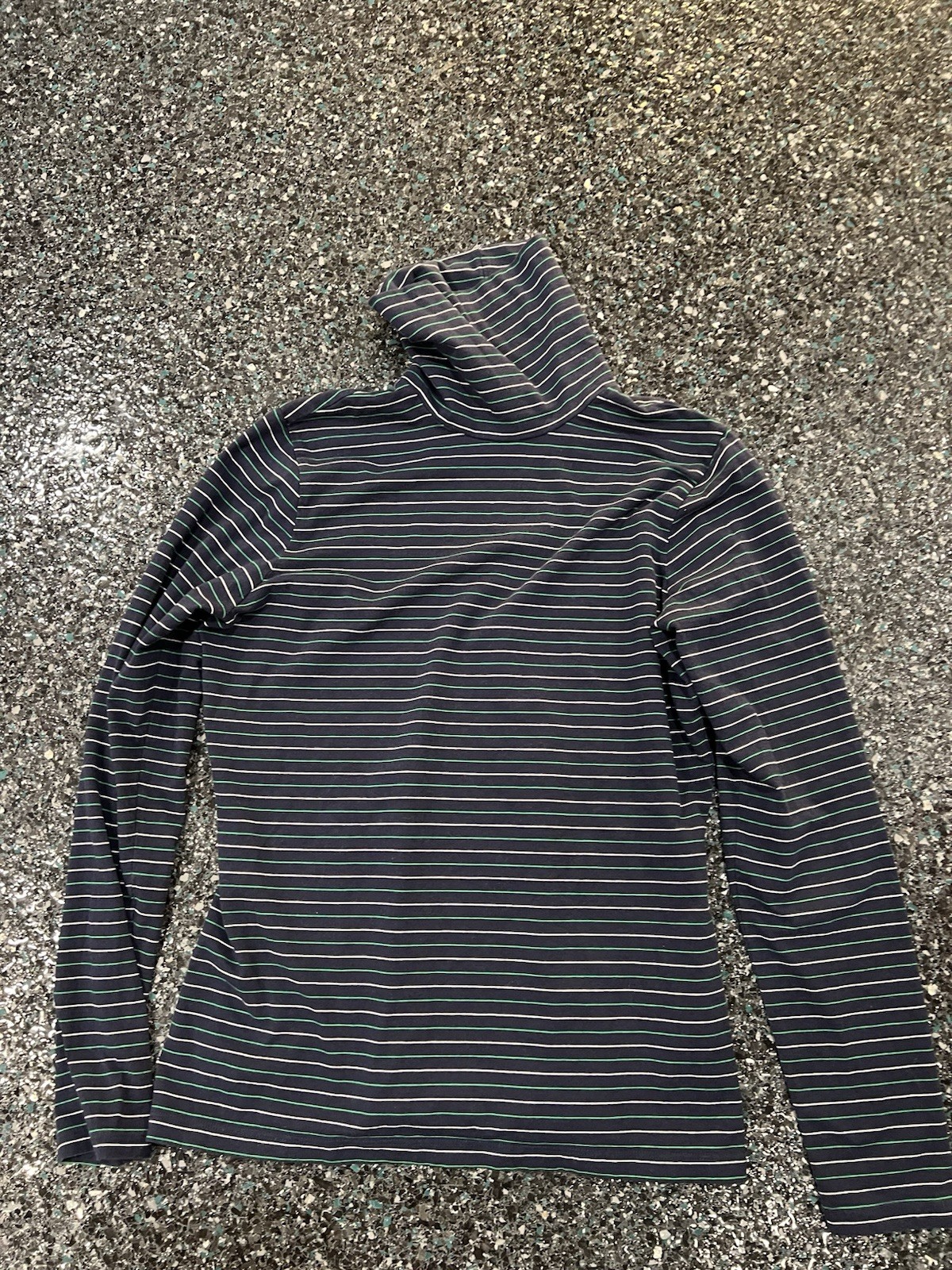 Lands' End Shaped Fit Lightweight Turtleneck Shirt Womens Size Medium Striped