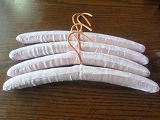 Lot of 4 Padded Mesh Pink Hangers With Bows Lingerie Boudoir Clothes