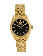 Versace V-Code 42mm Black Quartz Gold-Tone Stainless Steel Men's Wristwatch