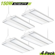 4Pack 150W LED Linear High Bay Light Commercial Hanging Warehouse Garage Fixture