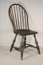 RARE 18TH C NEW YORK WINDSOR SIDE CHAIR IN ITS UNTOUCHED ORIGINAL BROWN PAINT