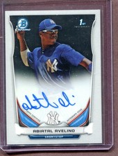 ABIATAL AVELINO NEW YORK YANKEES 2014 BOWMAN CHROME PROSPECTS AUTOGRAPH BCAP-AAV