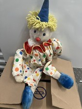 Vintage 15" Eden Toys Clown Plush Chime Bell Noise Collectable 80 s Figurine