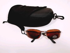 Semi Rimless Sunglasses W/Gold Spring Temple Frame  Copper Polycarbonate Lenses